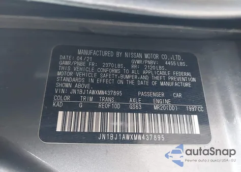 2021 Nissan Rogue Sport S Awd Xtronic Cvt z USA, uszkodzony, nr VIN JN1BJ1AWXMW437895